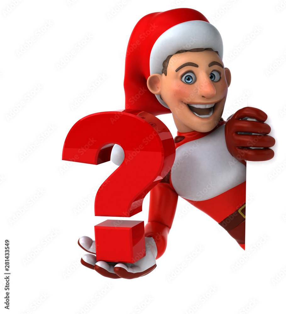 Fun Super Santa Claus - 3D Illustration Fun Super Santa Claus - 3D Illustration