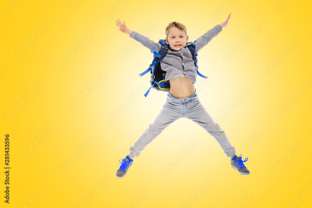 Preschooler jumping high