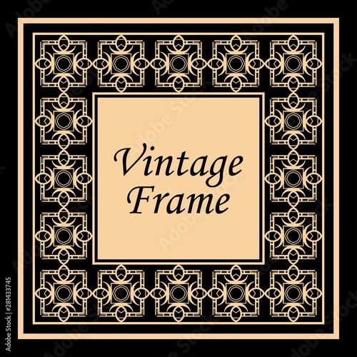 Decorative vintage modern art deco frame and border