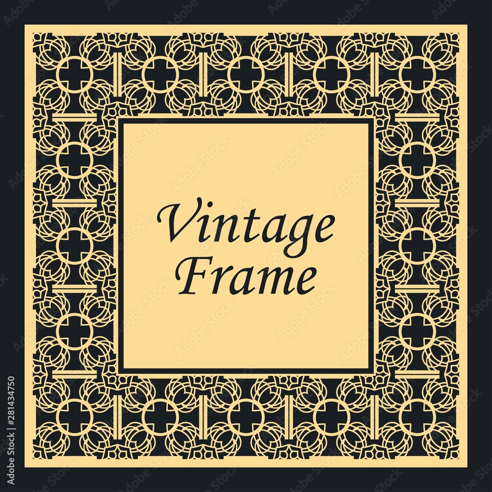 Decorative vintage modern art deco frame and border