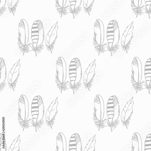 Photography Mockingjay feather seamless pattern hand drawn sketch