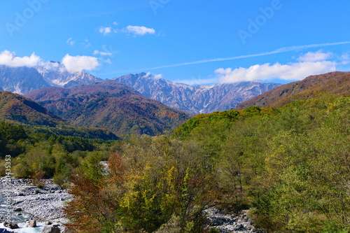 中部山岳国立公園。北アルプス、白馬岳。長野 日本。１０月下旬。