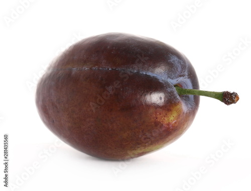 Fresh plum isolated on white background