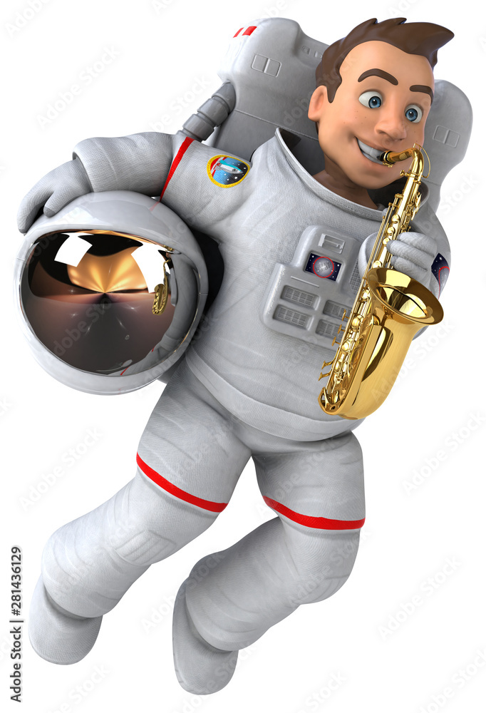 Fun astronaut - 3D Illustration