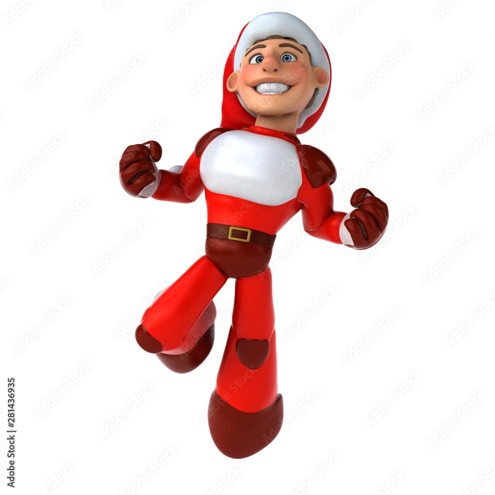 Fun Super Santa Claus - 3D Illustration Fun Super Santa Claus - 3D Illustration