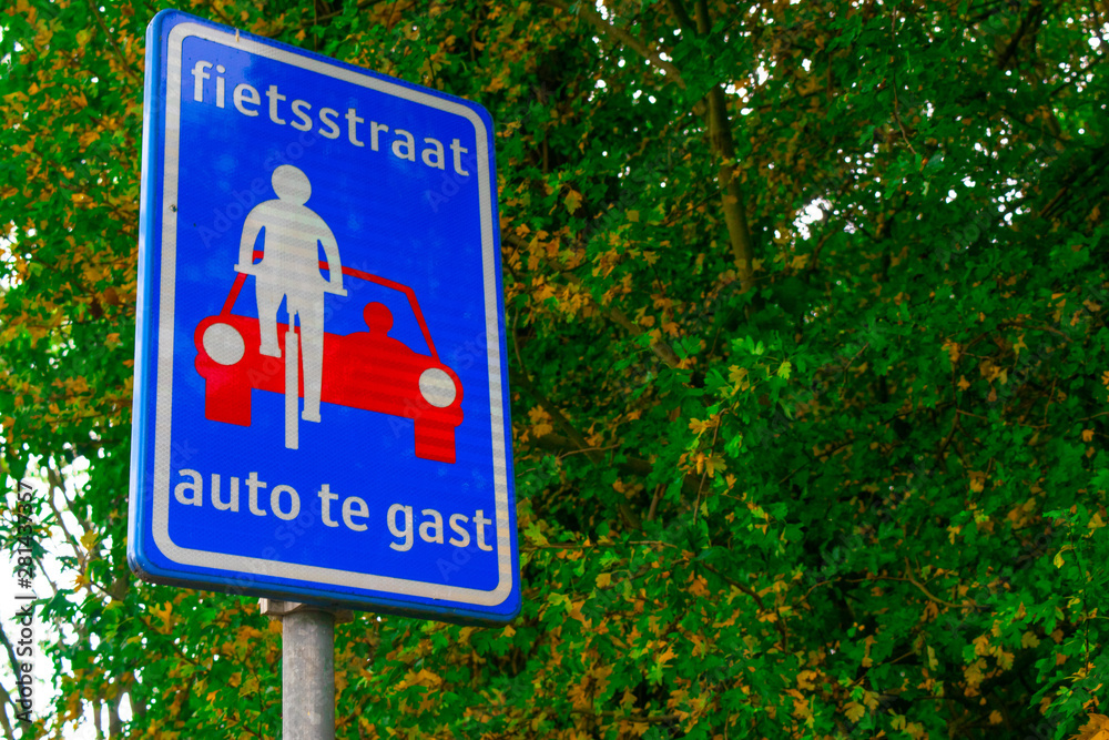 Dutch road sign: bicycle street