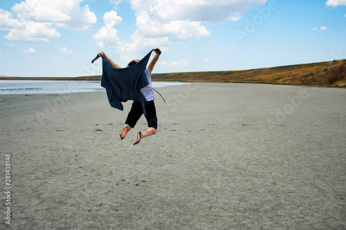 Freedom. Young attractive guy and the desert.