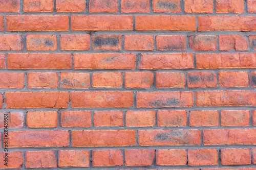 brick background,red baked brick wall texture