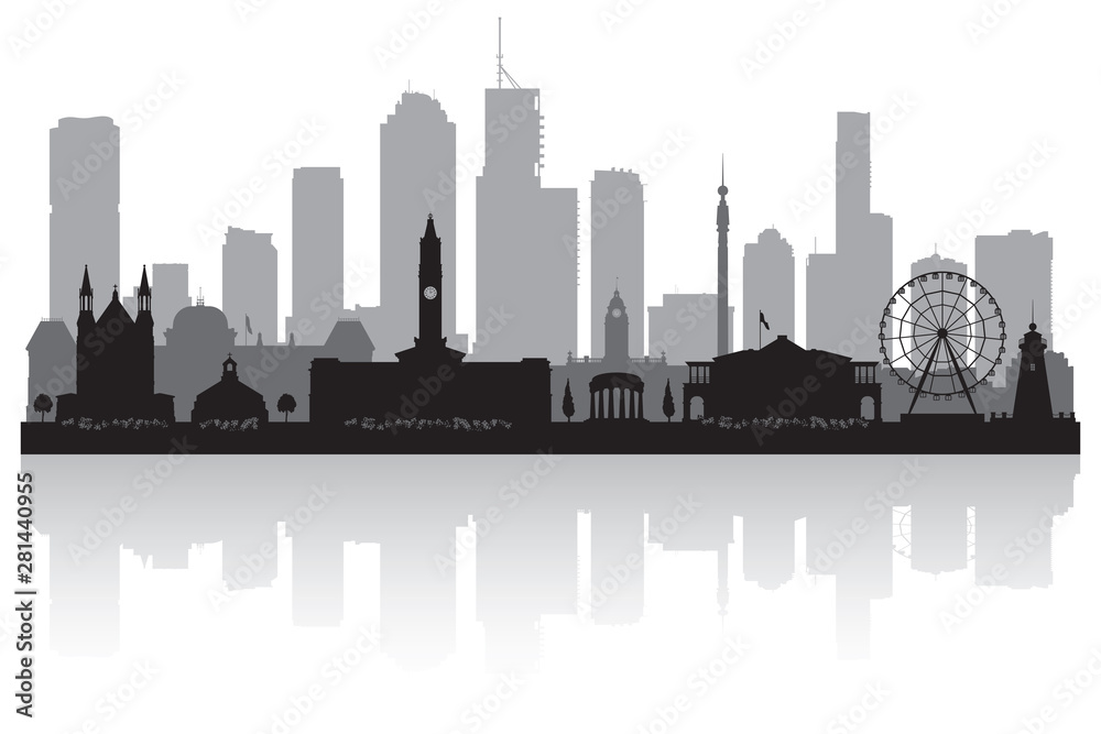 Brisbane Australia city skyline silhouette