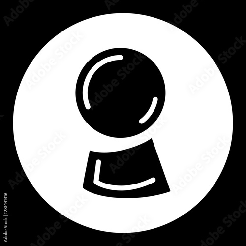 Magic fortune telling crystal ball of divination line vector illustration. 