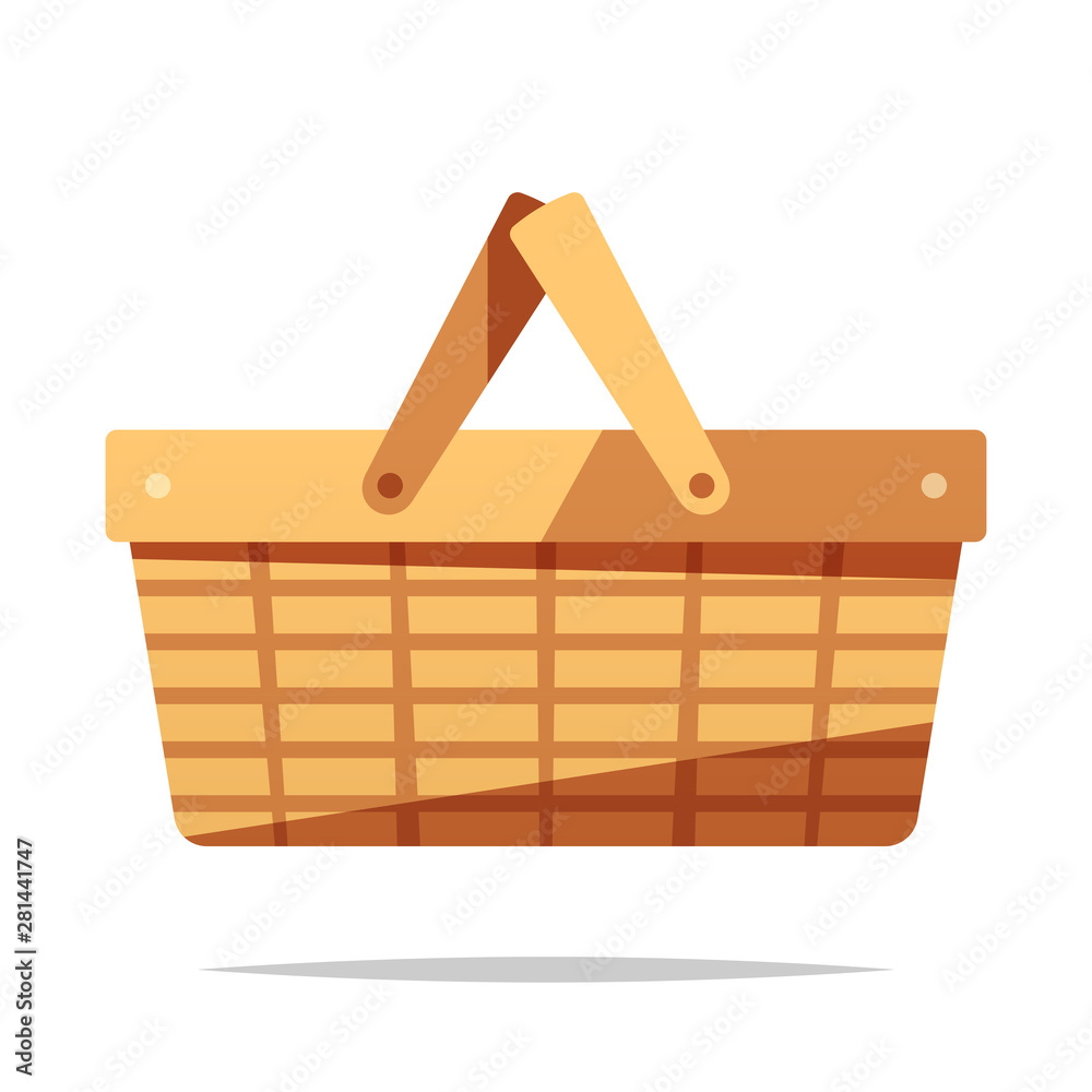 Picnic basket vector isolated illustration Stock Vector Adobe Stock