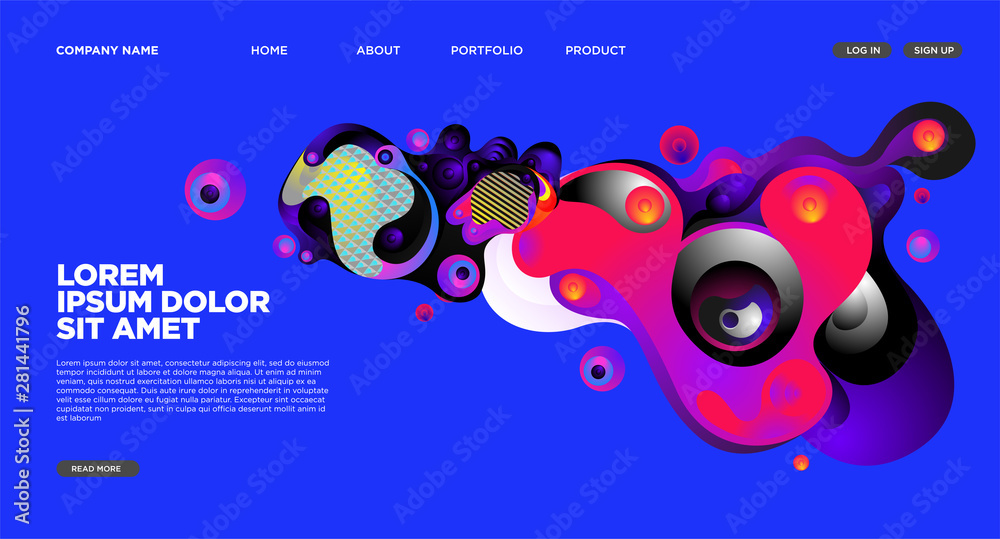 Modern Colorful Landing page Abstract Fluid Background Template. Wave Liquid shape in colorful Website background in Eps 10. Modern Colorful Landing page Abstract Fluid Background Template. Wave Liquid shape in colorful Website background in Eps 10.