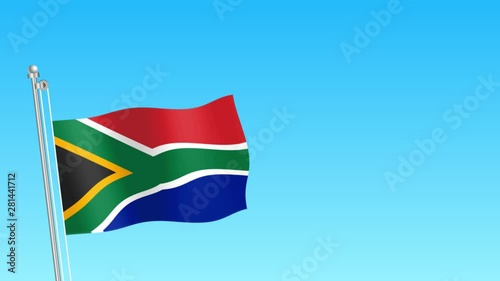 Rise of South Africa flag . South Africa flag
