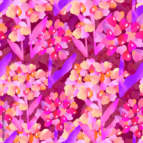 Vector illustration of a seamless floral pattern in spring for Wedding, anniversary, birthday and party. Design for banner, poster, card, invitation and scrapbook racimo