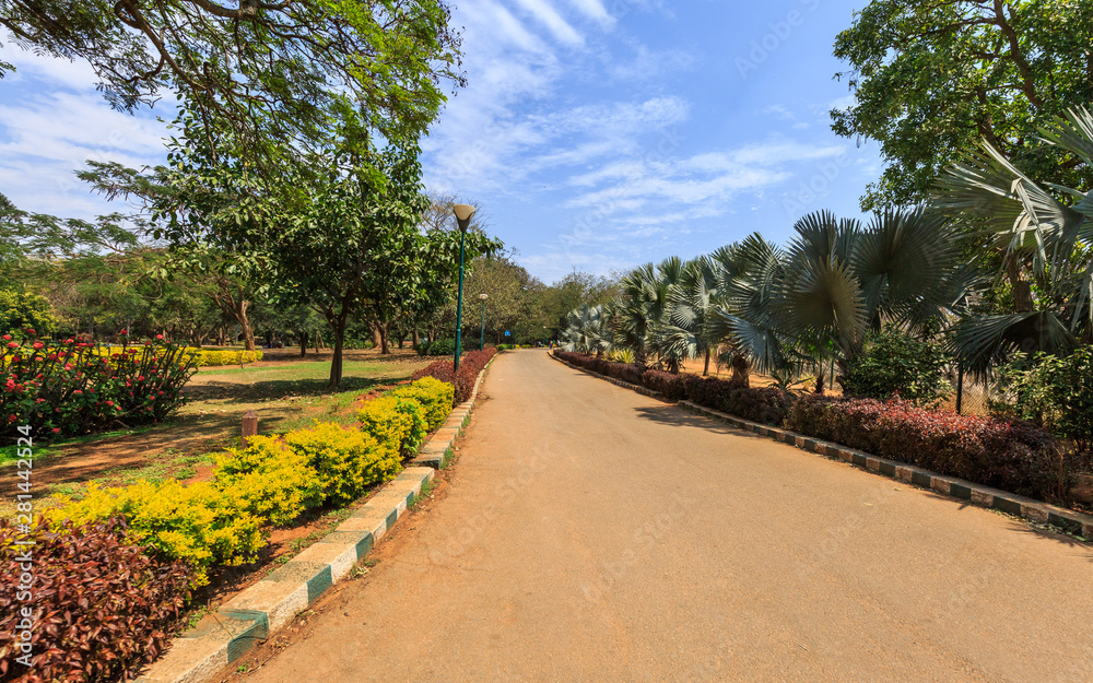 Beautiful view of Lal Bagh Botanical Garden, one of the tourist attractions in Bangalore, Bengaluru, Karnataka, India