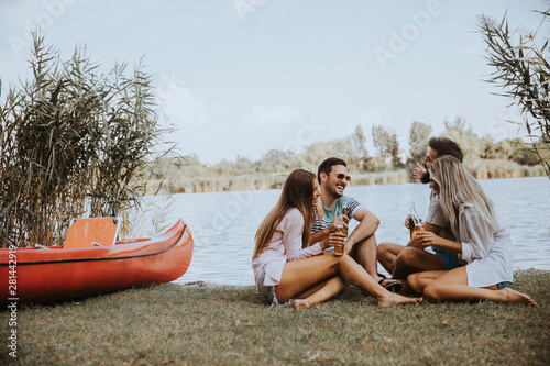 Group of friends with cider...