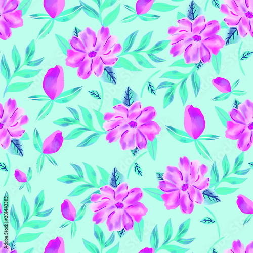Vector illustration of a seamless floral pattern in spring for Wedding  anniversary  birthday and party. Design for banner  poster  card  invitation and scrapbook colores vibrantes