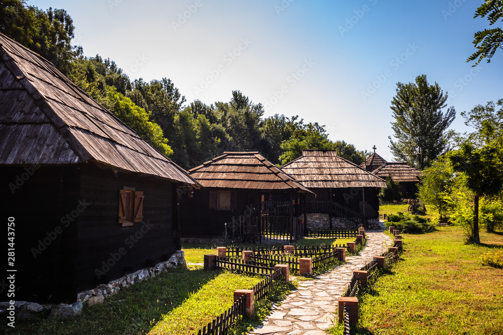 Old rustic wooden house in village Moravski Konaci near the Velika Plana in Serbia Old rustic wooden house in village Moravski Konaci near the Velika Plana in Serbia