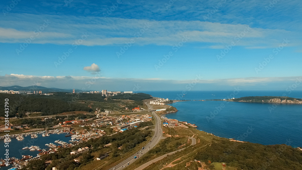 Seascape in the Eastern Bosphorus Strait. Vladivostok