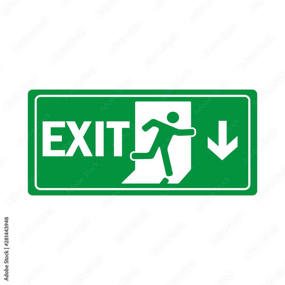 fire exit icon vector design template fire exit icon vector design template