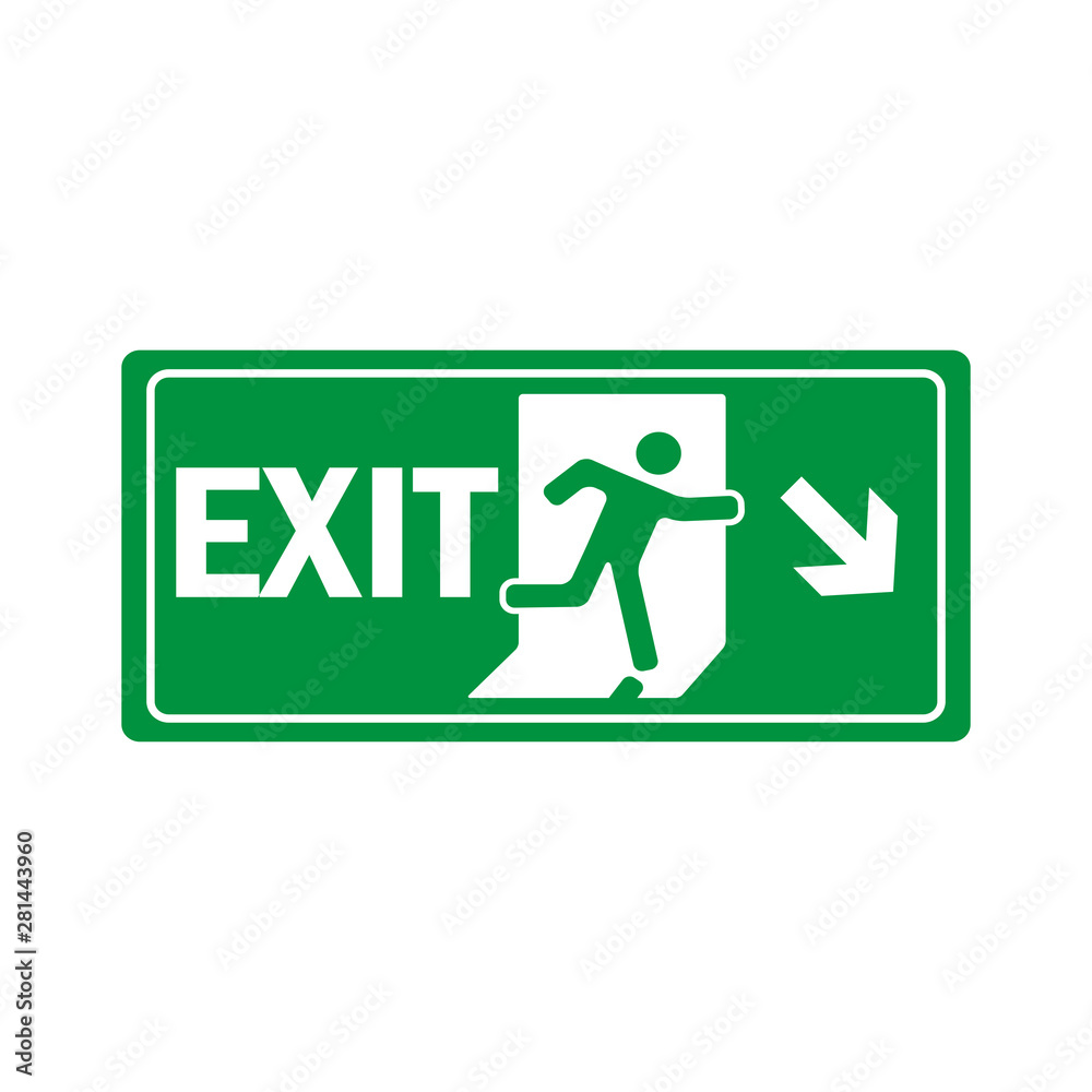 fire exit icon vector design template fire exit icon vector design template