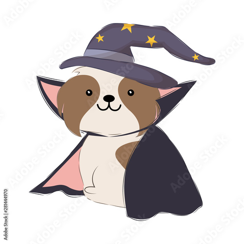 adorable halloween dog illustration for personal project and many more