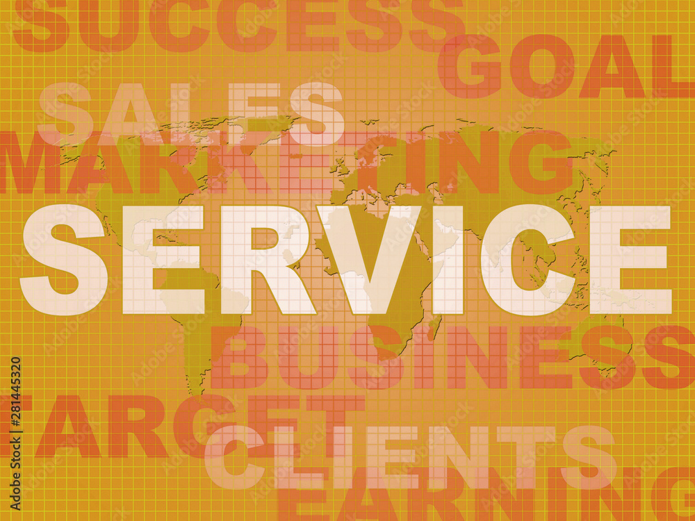 Naklejka premium Service or services concept icon shows assistance advice or help to customers - 3d illustration