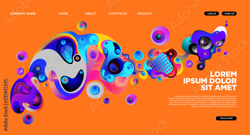 Modern Colorful Landing page Abstract Fluid Background Template. Wave Liquid shape in colorful Website background in Eps 10. 