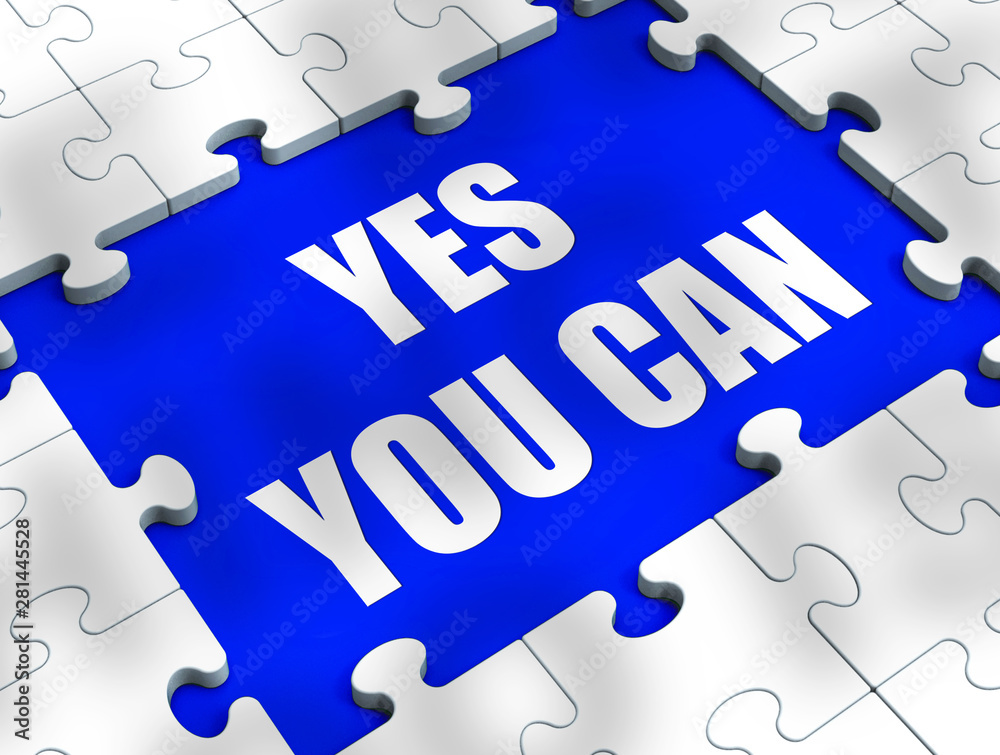 Yes you can concept icon means affirmative action and inspiration to succeed - 3d illustration Yes you can concept icon means affirmative action and inspiration to succeed - 3d illustration