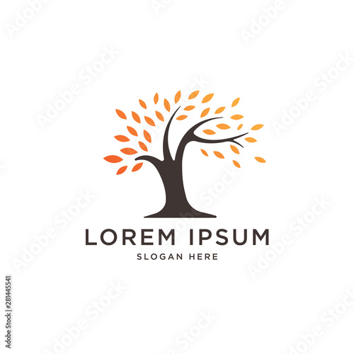 Modern minimal tree logo illustration vector