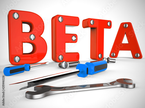 Beta version concept icon used for demos or test software - 3d illustration