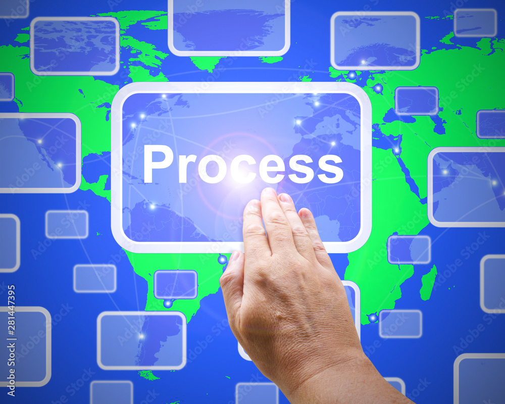 Process concept icon means business model or methodology - 3d illustration Process concept icon means business model or methodology - 3d illustration