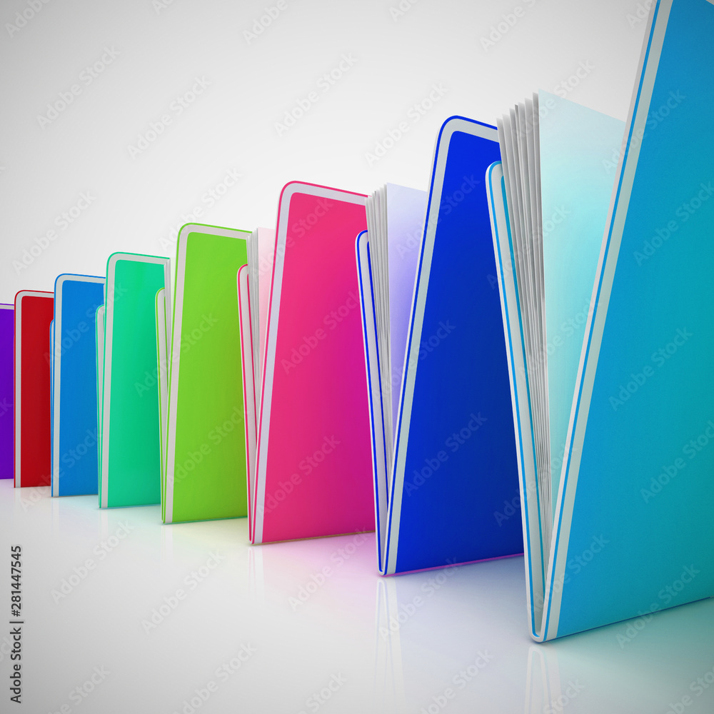 Files of folders concept icon shows data records for filing and record keeping - 3d illustration Files of folders concept icon shows data records for filing and record keeping - 3d illustration