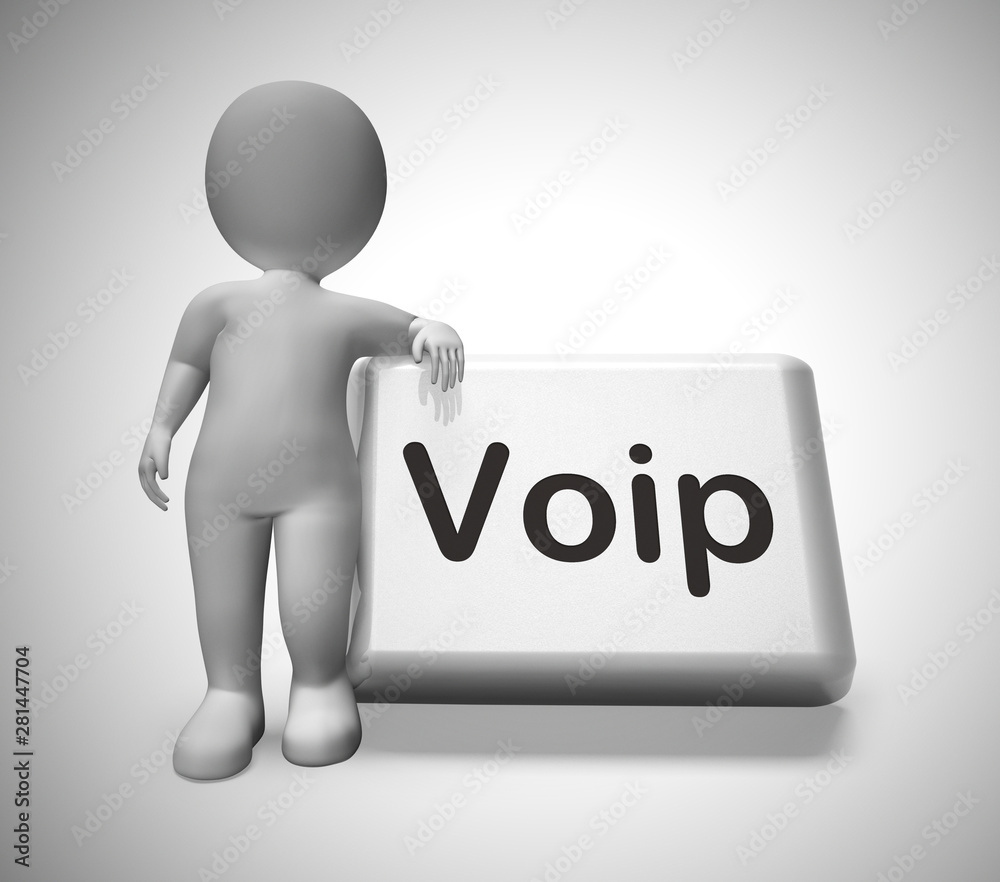 VOIP meaning voice-over internet protocol is internet telephony - 3d illustration VOIP meaning voice-over internet protocol is internet telephony - 3d illustration
