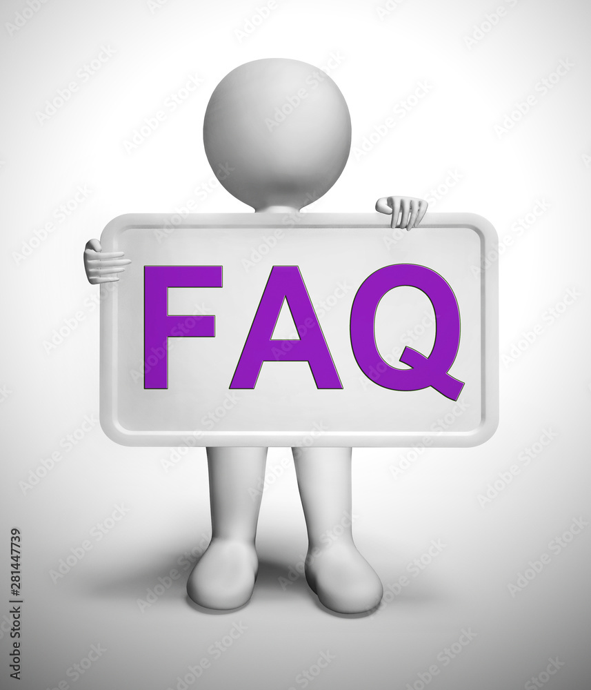 Faq symbol icon means answering questions to help support users or staff - 3d illustration Faq symbol icon means answering questions to help support users or staff - 3d illustration