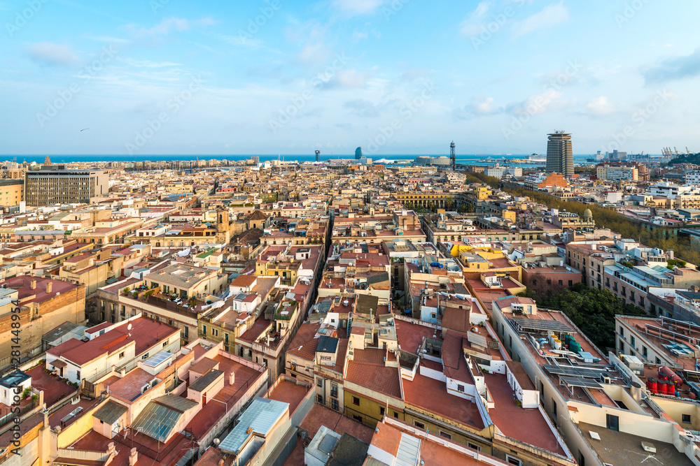 Fototapeta premium Barcelona from Santa Maria del Pi church, Spain