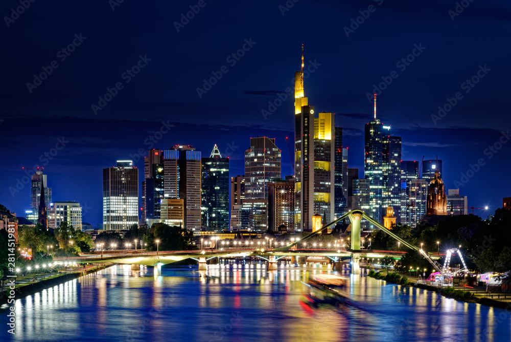 Frankfurt skyline by night