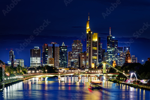 Frankfurt skyline by night photo