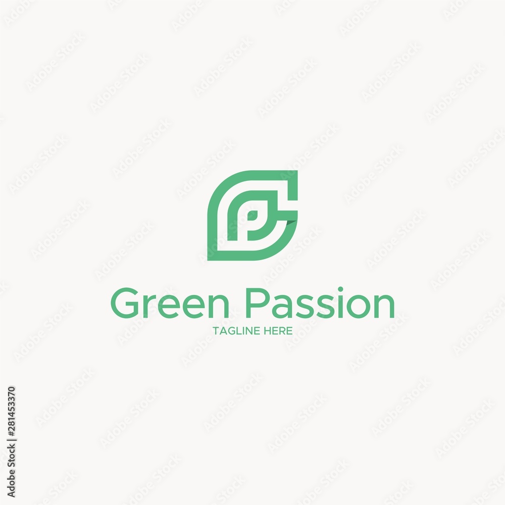 LETTER G AND P FOR GREEN PASSION LOGO DESIGN LETTER G AND P FOR GREEN PASSION LOGO DESIGN