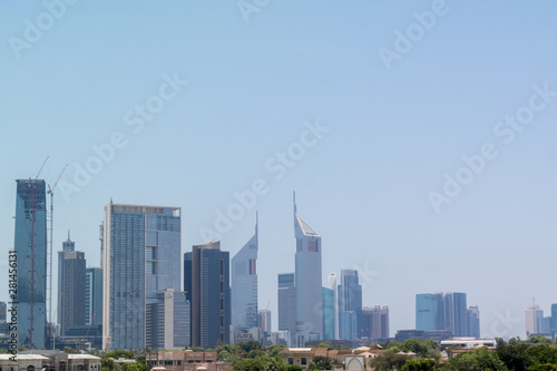 Dubai skyline view - The famous Sheikh Zayed Road - Dubai twin towers