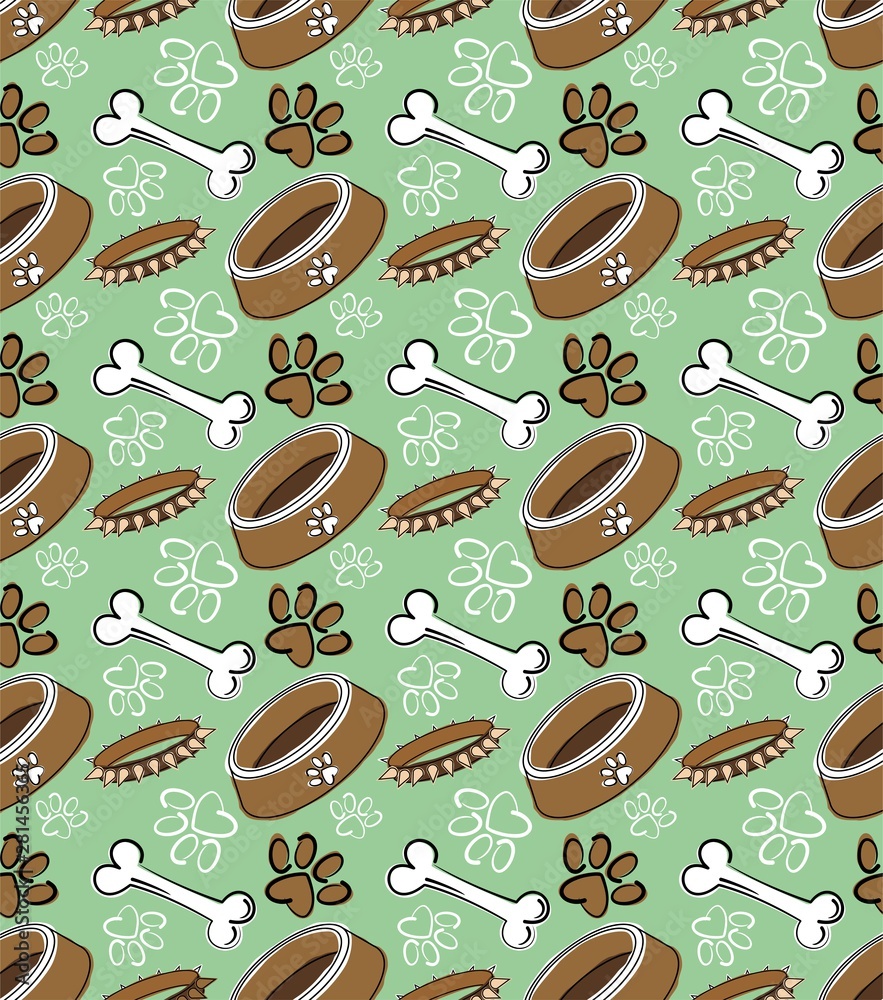 Seamless pattern with dog accessories Seamless pattern with dog accessories