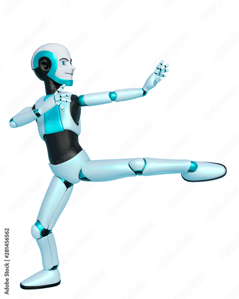 robot boy cartoon kicking robot boy cartoon kicking