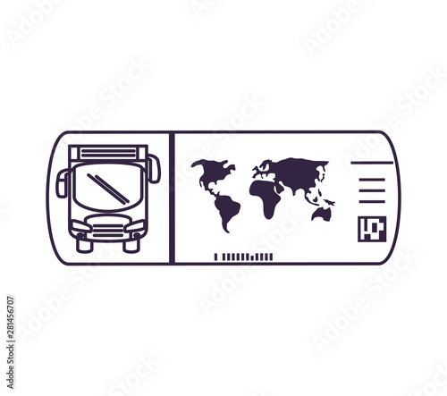 bus transport vehicle with ticket