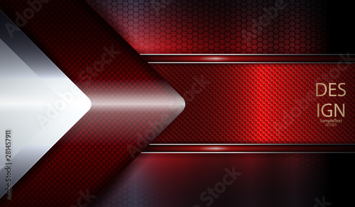 Abstract dark red mesh background with arrows of white and red mirror hue