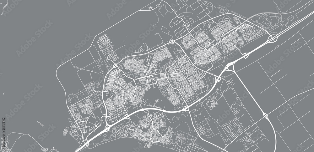 Urban vector city map of Almere, The Netherlands