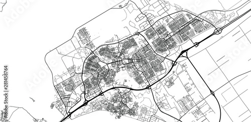 Urban vector city map of Almere, The Netherlands