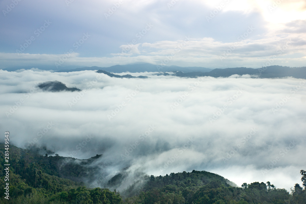 The sunrise on the Gunung Silipat Thailand