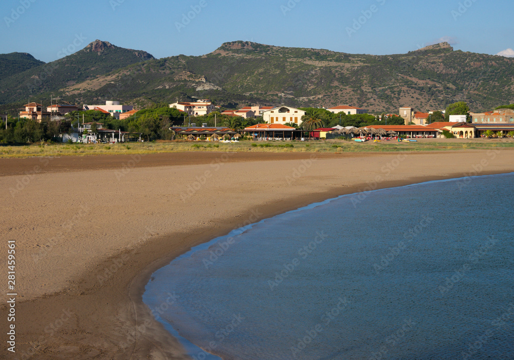 the beach of Bosa Marina, Sardinia, Italy