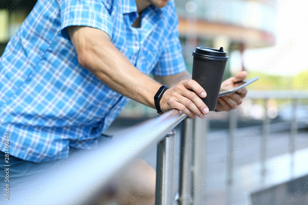 Man drinking coffee