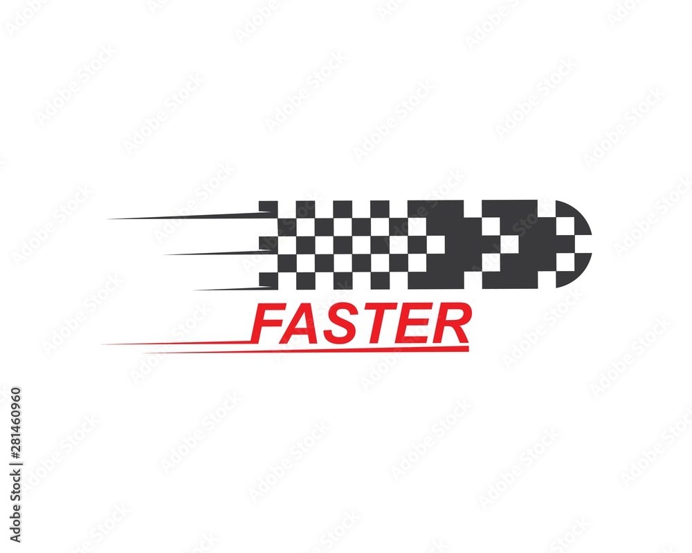 faster speed logo icon of automotive racing concept